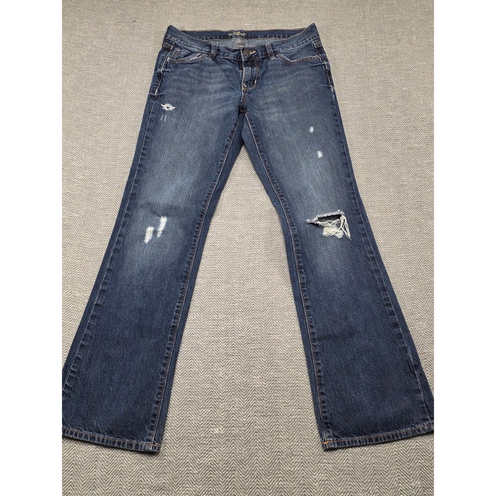 Old Navy The Flirt Bootcut Jeans Distressed Blue Denim Size 6 Regular